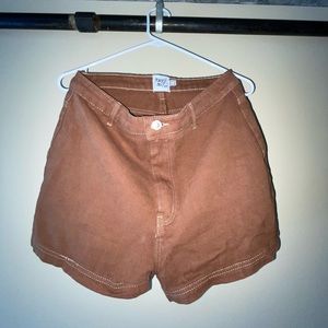 Princess Polly Brown Jean Shorts//size 6//never worn